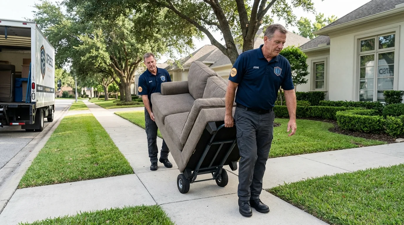 Local residential moving crew loading furniture in West Newton, PA